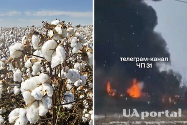 В Белгородской области вспыхнул сильный пожар, местные говорят о 'прилете' (видео)