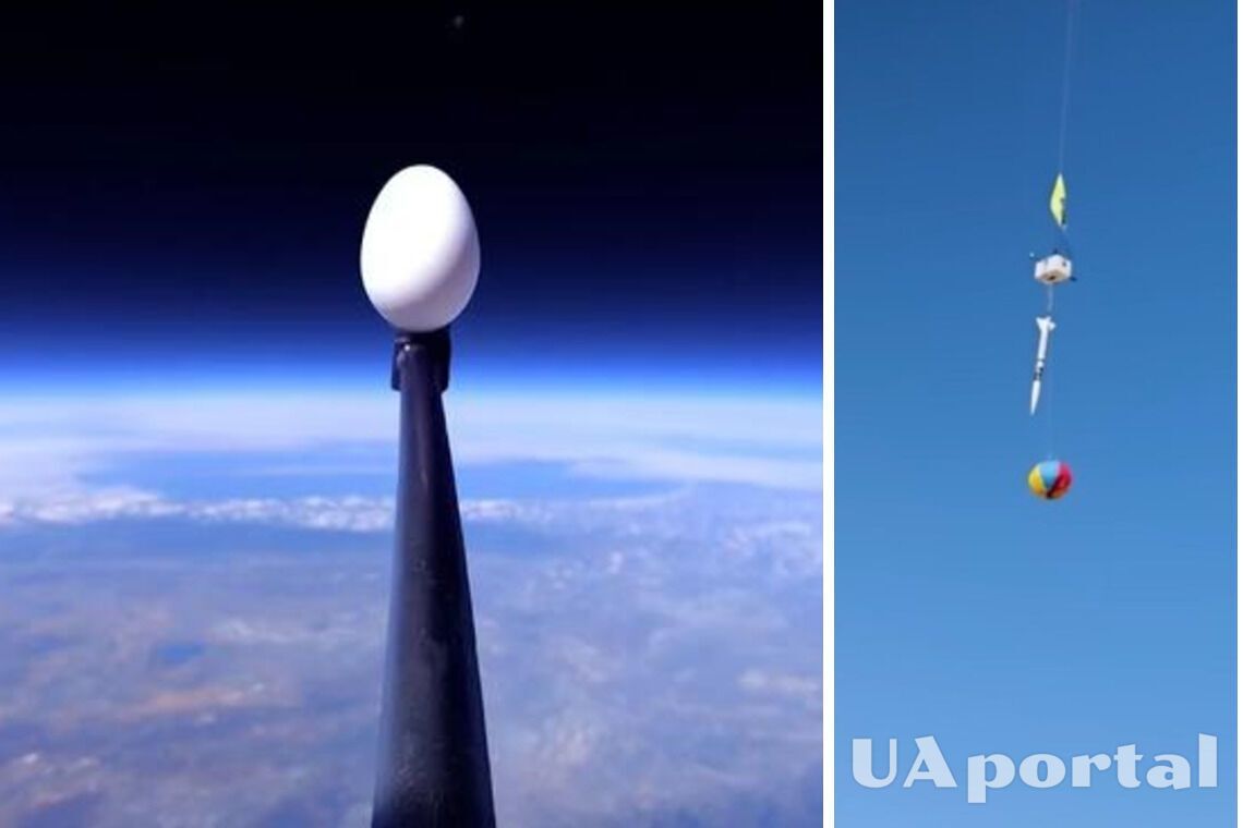 Инженер Марк Робер сбросил куриные яйца с 30 км высоты, и они остались невредимыми