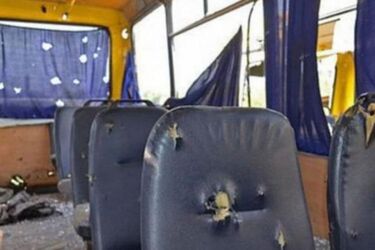 Обстріляний автобус