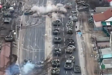 Танкова колона окупантів під Броварами