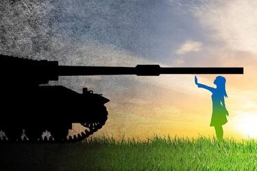 Українка зупиняє танк