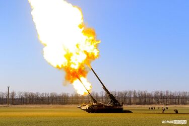 САУ 'Пион' работает по оккупантам за разрушенные города Украины