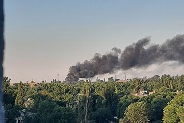 База 'вагнерівців', що горить