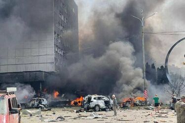 Зруйнована офісна будівля у Вінниці