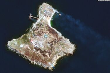 Спутниковый снимок острова Змеиный, 30 июня 2022 года