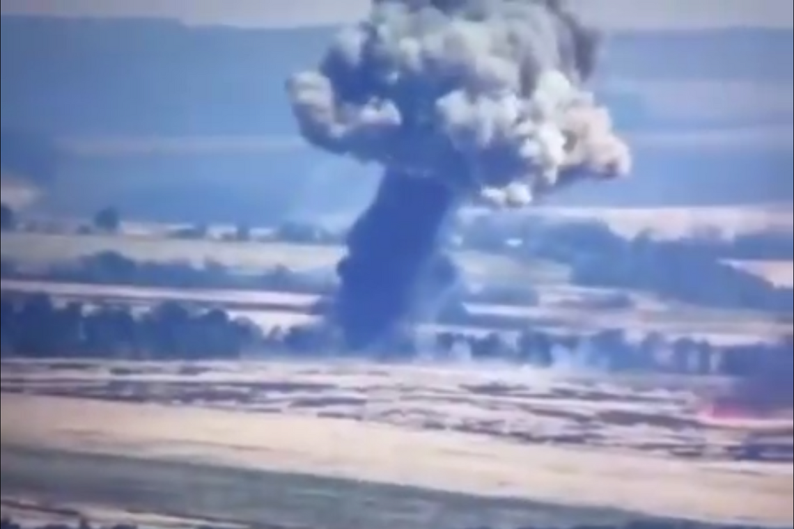 Ефектний вибух танка окупантів: башта полетіла підкорювати орбіту