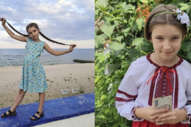 Десятирічна дівчинка продала своє волосся, щоб передати гроші на допомогу ЗСУ