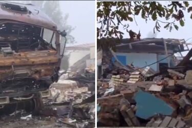 У мережі показали, що залишилося після удару HIMARS по базі окупантів у Новій Каховці (відео)