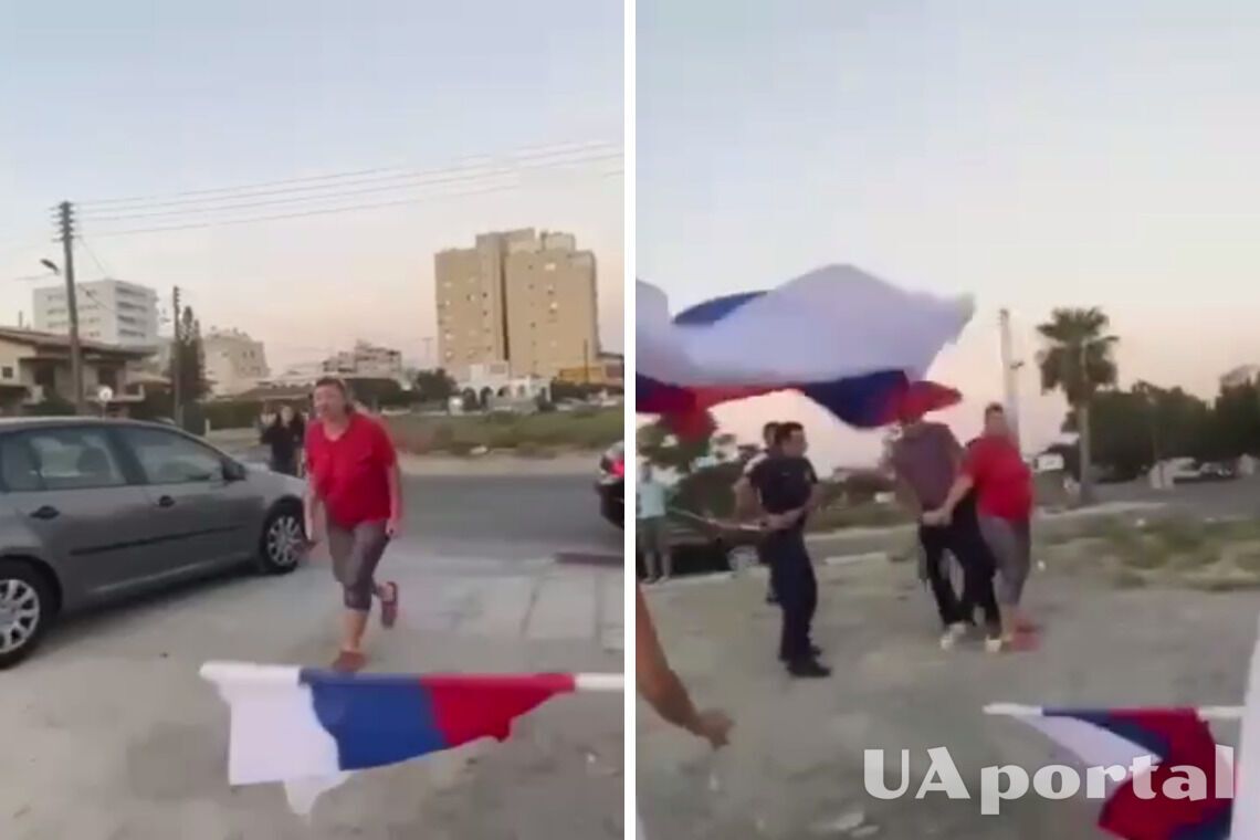 На Кипре россиян с флагом разогнала женщина с ножом
