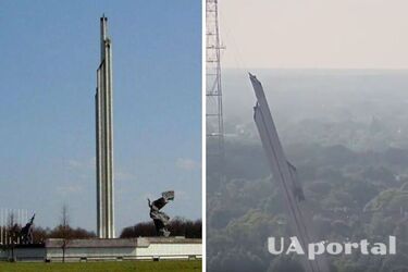 В Риге снесли 79-метровую стелу советского памятника (видео)