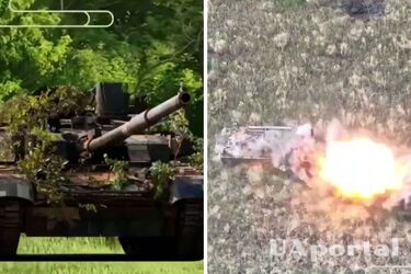 Український танк 'Булат' Т-64 БМ2 22 ОМПб знищив ворожий МТЛБ