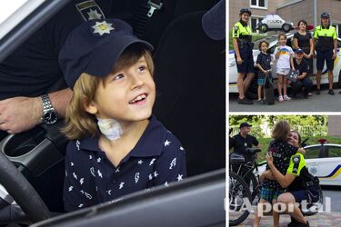 Патрульные Киева посетили Матвейка, который хочет стать полицейским