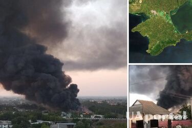 В Крыму пожар охватил магазин возле нефтебазы