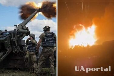 Огромный взрыв и детонация БК возле Новой Каховки