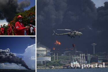 Масштабный пожар на нефтебазе на Кубе (коллаж UAportal)