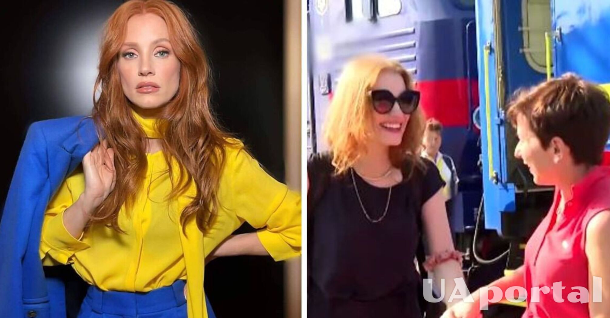 Актриса Джессика Честейн приехала в Киев чтобы поддержать Украину (видео)
