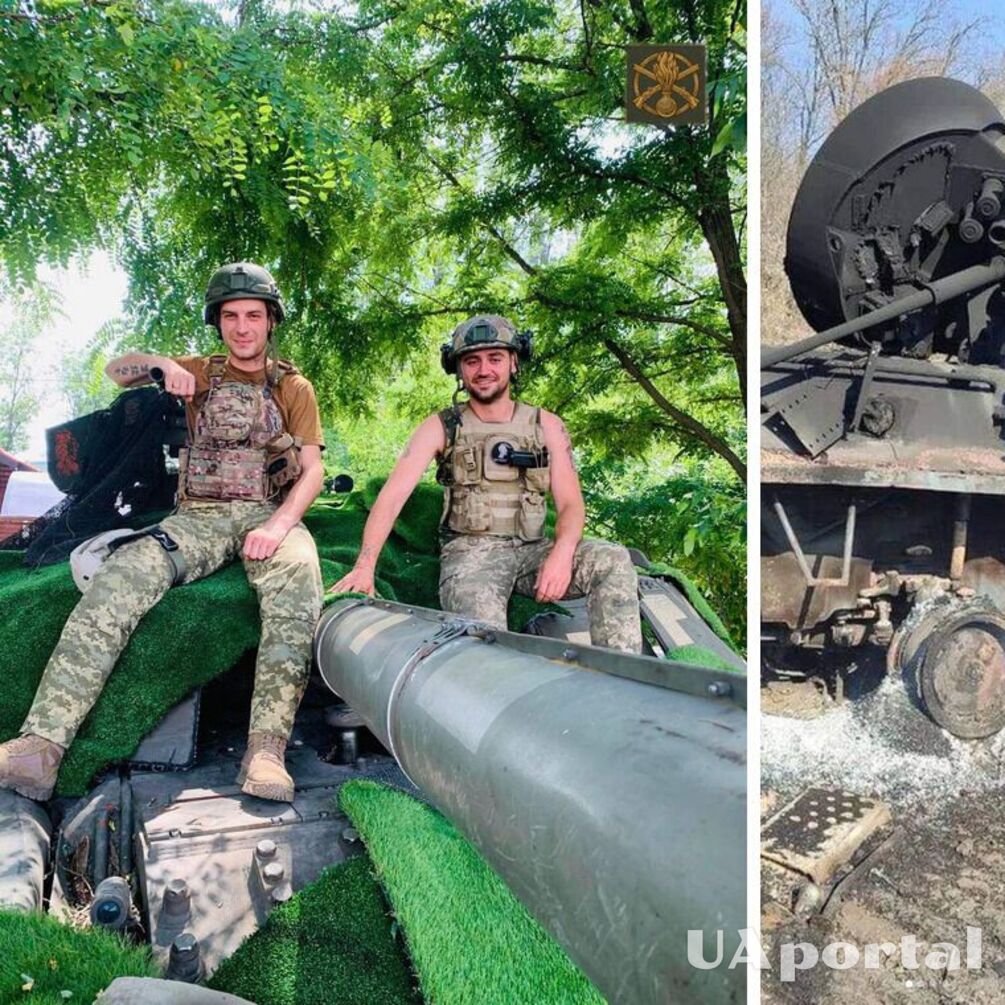 Український танк влучно працює по бронетехніці окупантів (відео)