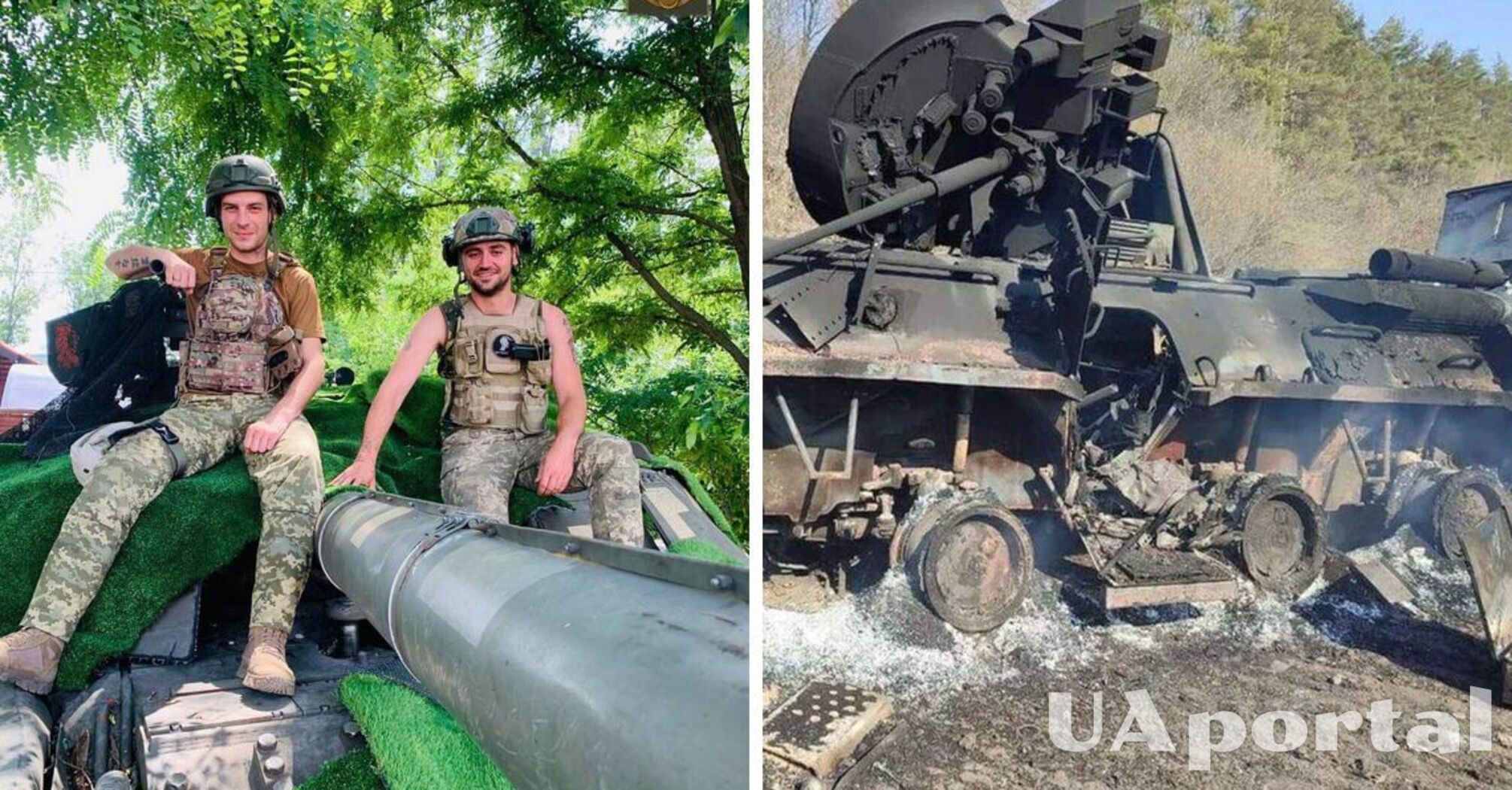 Український танк влучно працює по бронетехніці окупантів (відео)