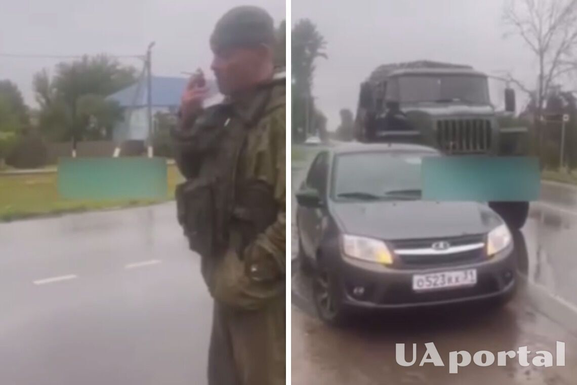В Белгородской области пьяные оккупанты переехали машину местного жителя (видео)
