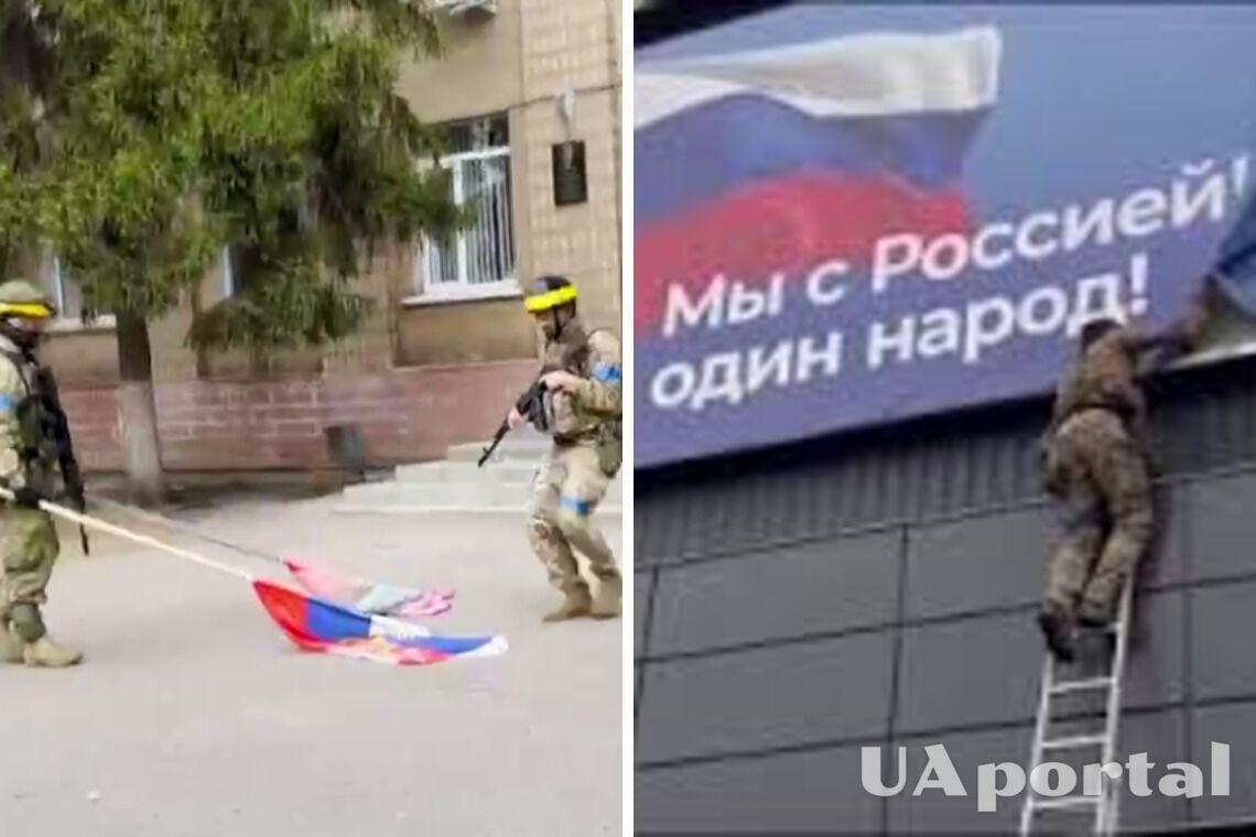 Волчанск – это Украина: в сети показали, как жгут российские флаги и срывают уличную агитацию (видео)