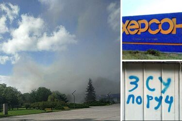 В оккупированном Херсоне раздалась серия взрывов: попадание в воинскую часть (видео)