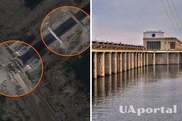 Оккупанты возводят переправы возле Каховской ГЭС (фото со спутника)