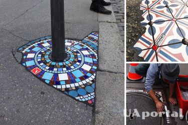 Вуличний художник перетворює міські ями на кольорову мозаїку 