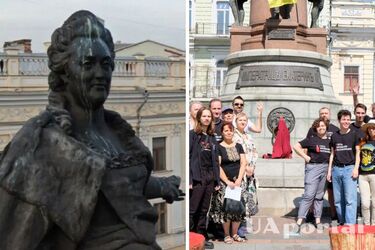 Одесситы провели акцию за снос памятника Екатерине II