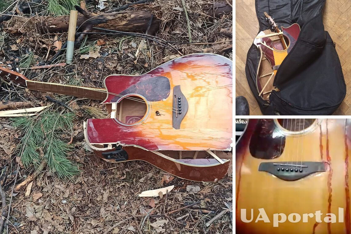 Військові 112 бригади шукають власника гітари, яку знайшли на Макарівських дачах у Київській області 