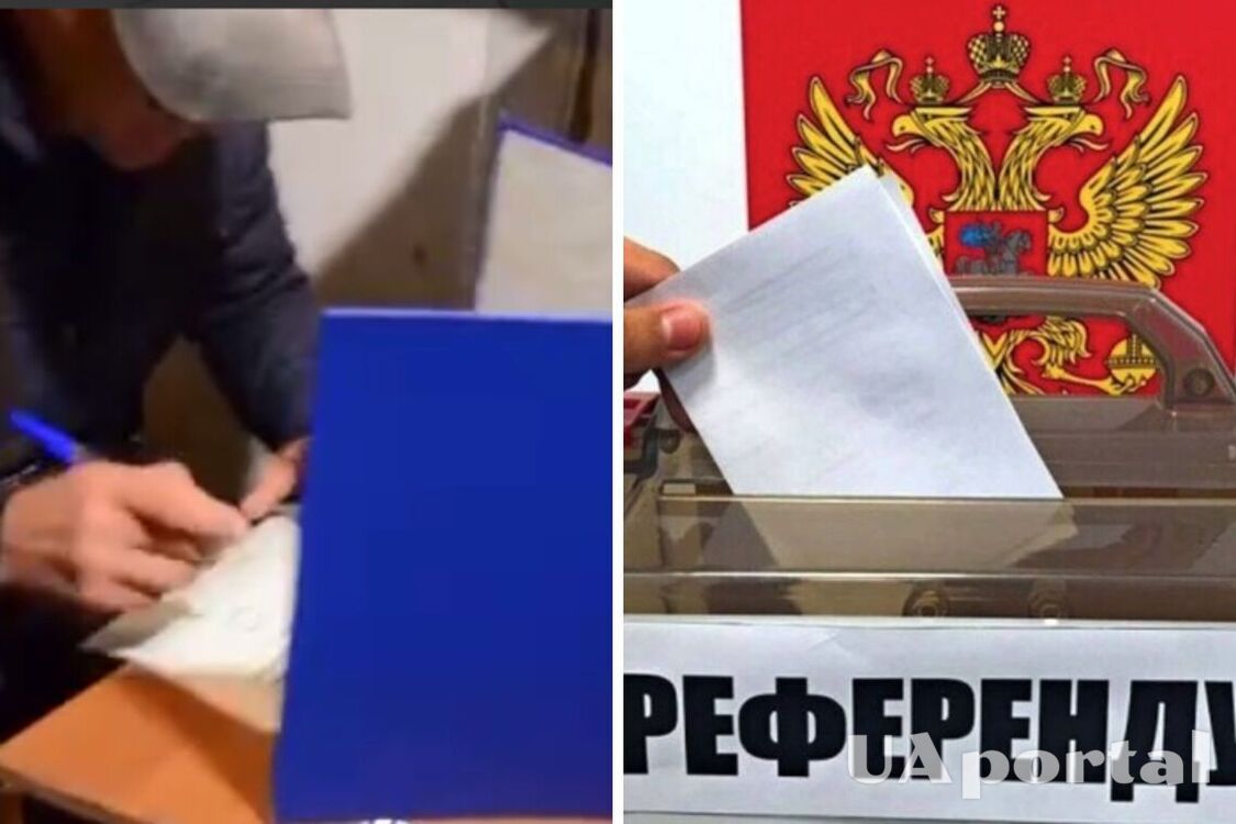 Прикриваються папкою у під'їзді: окупанти показали, як проходять 'референдуми' (відео)