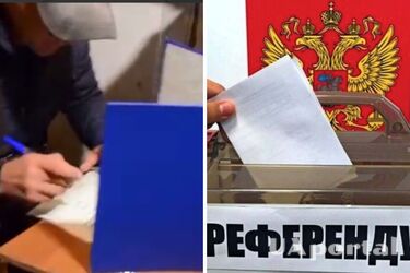 Прикриваються папкою у під'їзді: окупанти показали, як проходять 'референдуми' (відео)