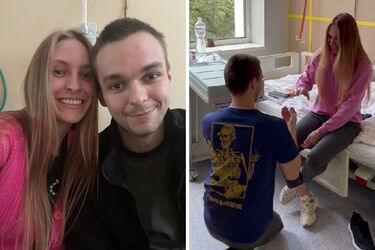 Звільнений захисник Маріуполя зробив пропозицію своїй дівчині прямо у лікарняній палаті (відео)