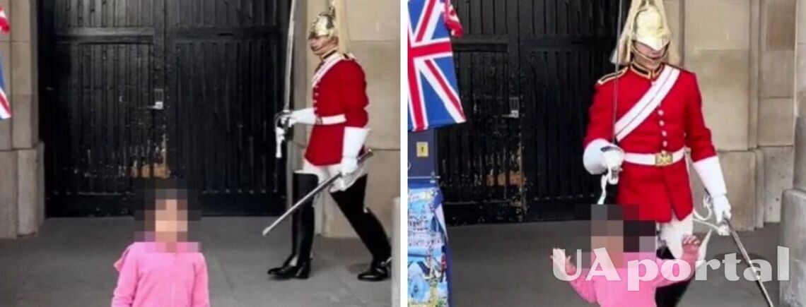 В Британии королевский гвардиец накричал на маленькую девочку, стоявшую у него на пути (видео)