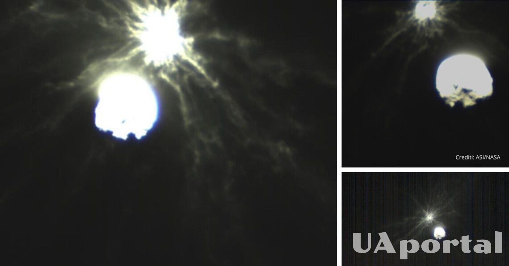 Итальянское космическое агентство показало фото уникального столкновения космического аппарата NASA с астероидом