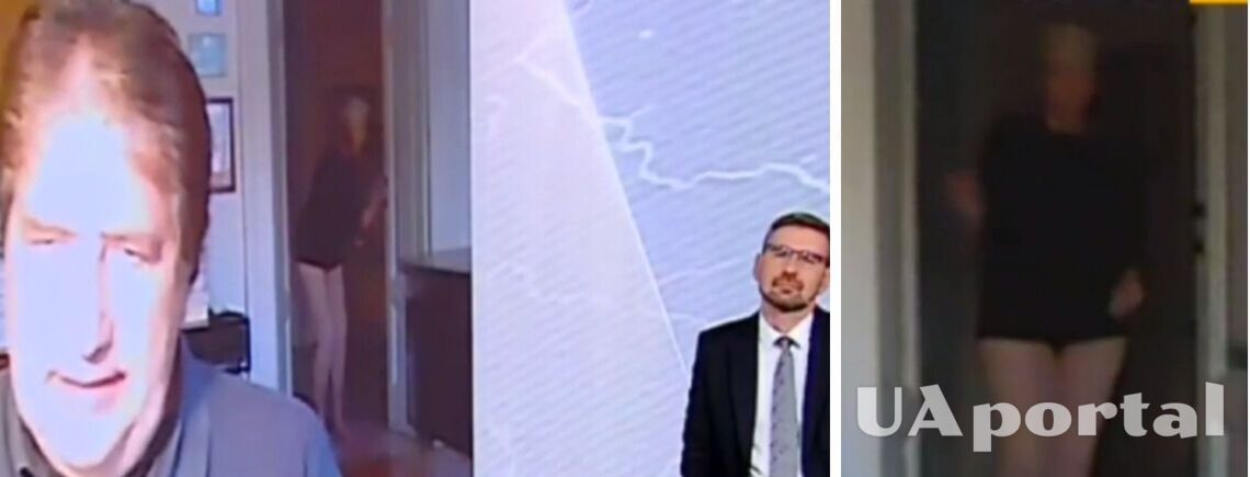 Во время телемарафона в кадре вместе с итальянским политологом появилась женщина без штанов (видео)