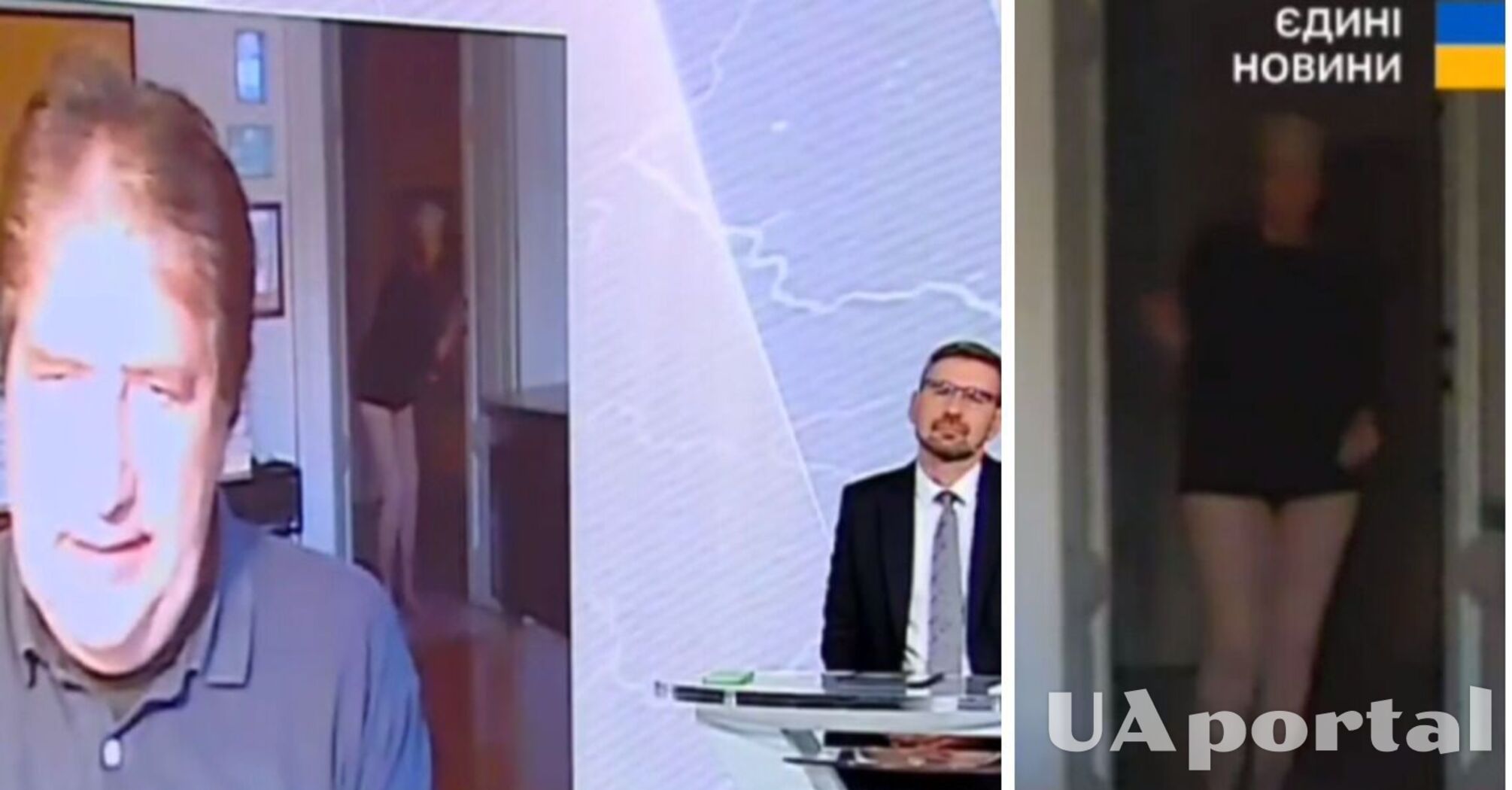 Під час телемарафону у кадрі разом з італійським політологом з'явилась жінка без штанів (відео)