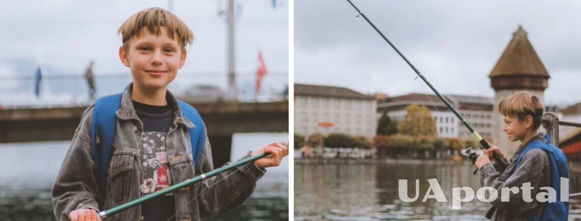 Сеть умиляет украинский мальчик-рыболов в Швейцарии (видео)