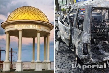 В центре оккупированного Бердянска подорвали машину коллаборанта Бардина (видео)