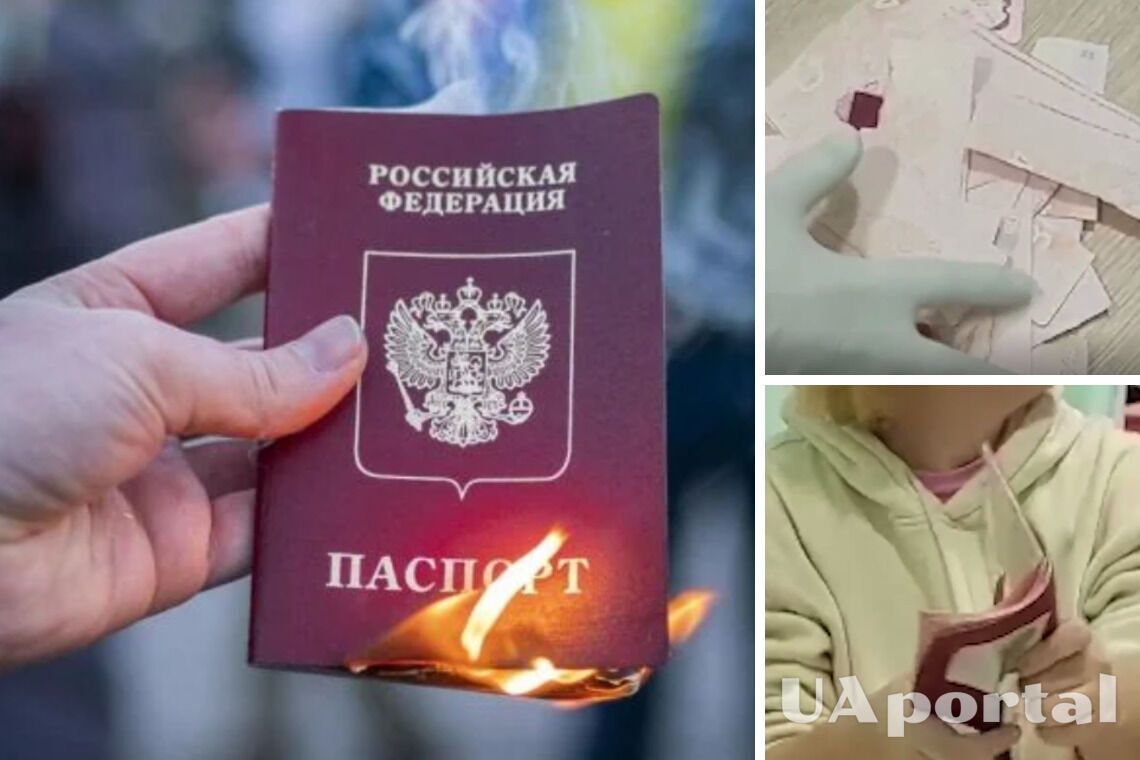 На українському кордоні молода кримчанка демонстративно порізала російський паспорт (відео)