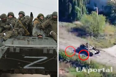 У мережі показали, як окупанти на танку тікають від ЗСУ, гублячи військових (відео)