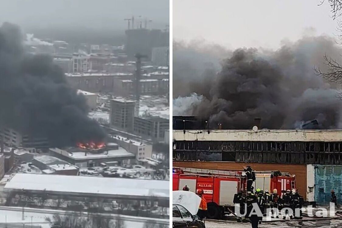 Масштабный пожар вспыхнул на складе в Москве, для тушения задействовали авиацию (видео)