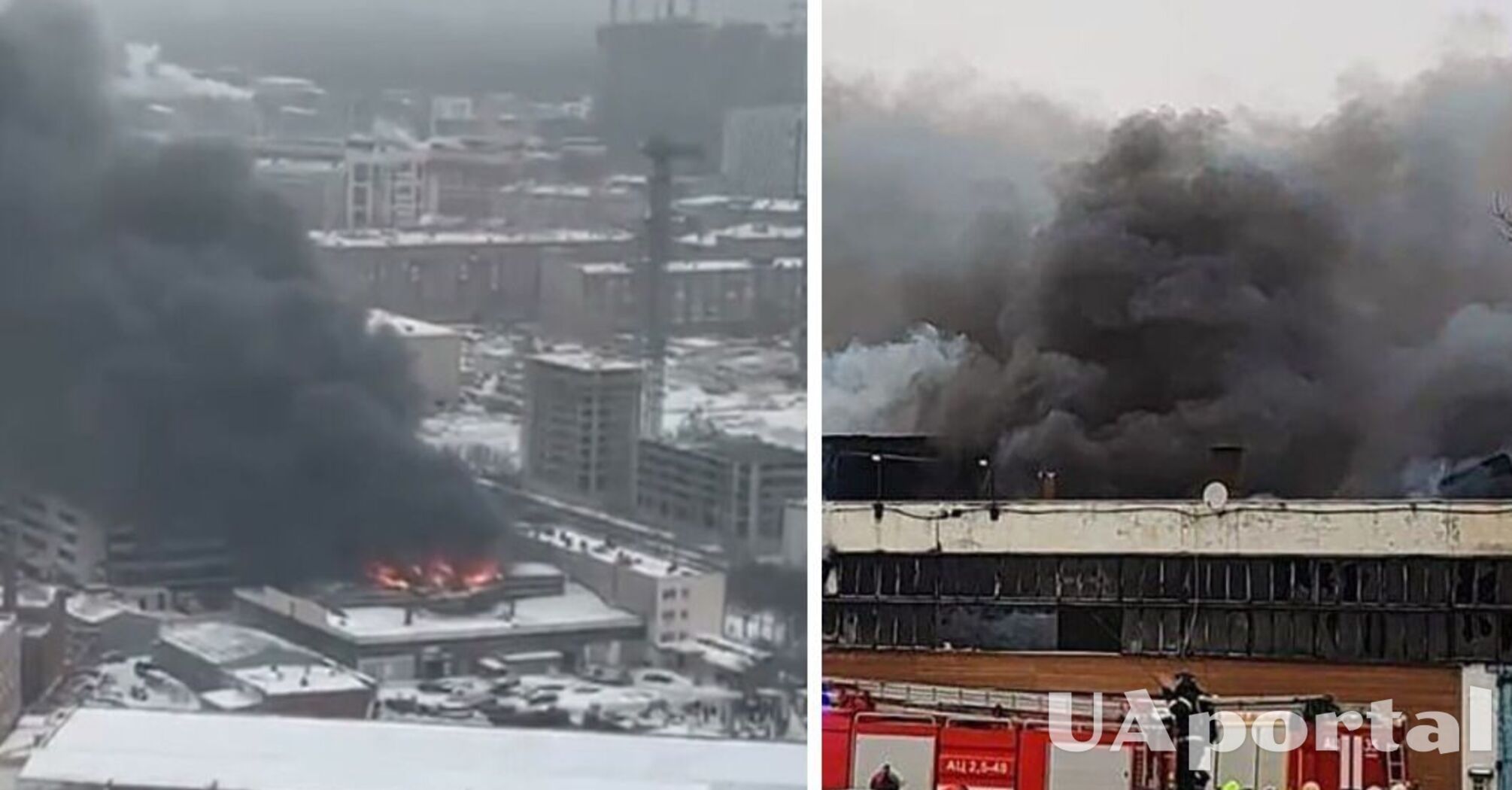 Масштабна пожежа спалахнула на складі у Москві, для гасіння задіяли авіацію (відео)