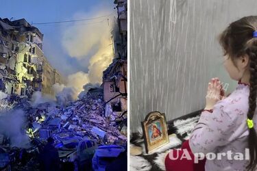 Появилось видео как в Днепре маленькая девочка молилась во время российской атаки