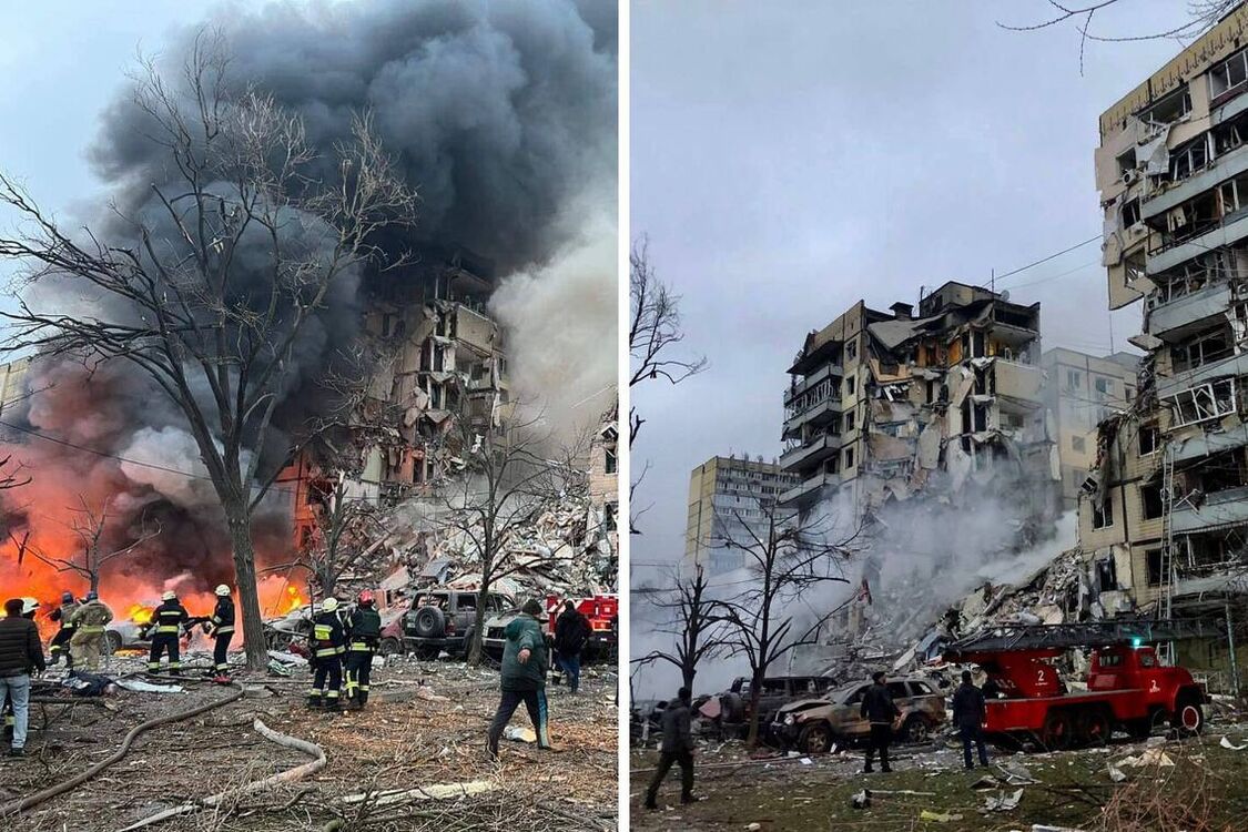 росія влучила ракетою в житловий будинок в Дніпрі: під'їзд знесено повністю, більше 10 загиблих (подробиці)