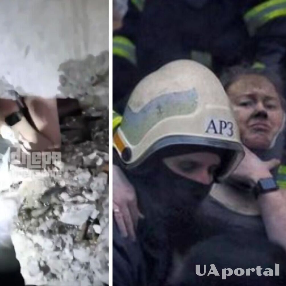 З'явилися кадри порятунку жінки з-під завалів у Дніпрі, чоловіка і сина досі шукають