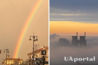 'Гарний знак': в мережі захопились подвійною веселкою на Водохреще у Києві (фото)