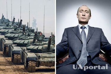 владимир путин на фоне танков