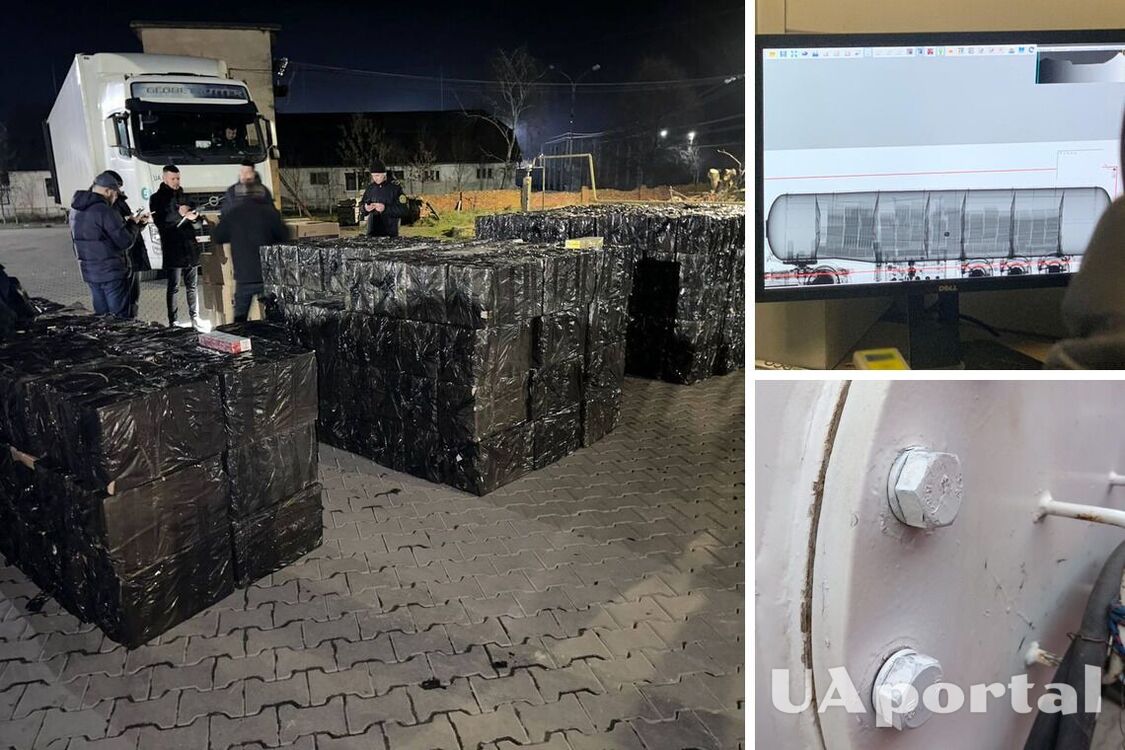 Пограничники обнаружили более 200 сигаретных ящиков в автоцистерне для газа, которая направлялась в Румынию (фото)