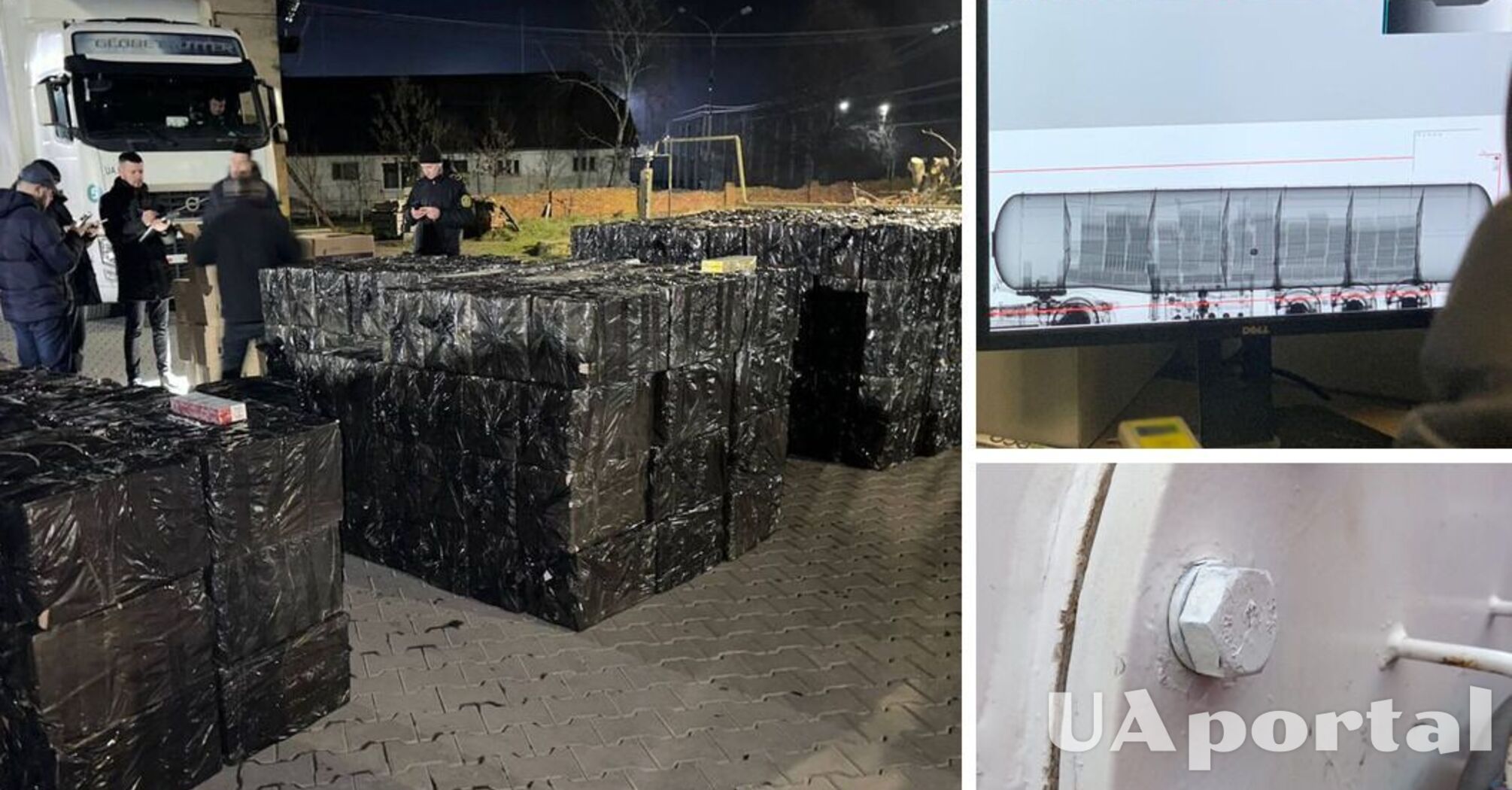 Пограничники обнаружили более 200 сигаретных ящиков в автоцистерне для газа, которая направлялась в Румынию (фото)