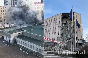 Появилось видео попадания российской ракеты в центре Киева возле дворца 'Украина'